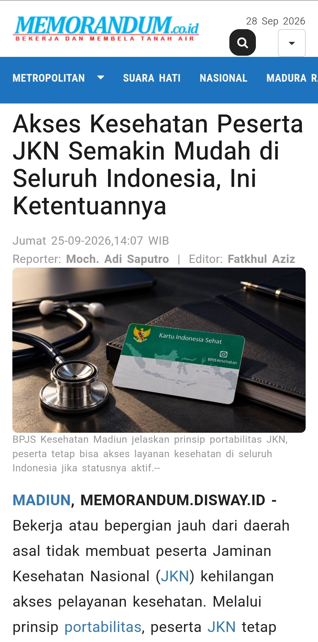 Dokumen Akses Kesehatan Peserta JKN Semakin Mudah di Seluruh Indonesia, Ini Ketentuannya