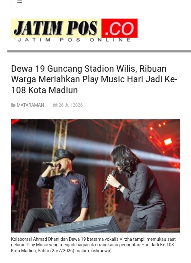 Dokumen Dewa 19 Guncang Stadion Wilis, Ribuan Warga Meriahkan Play Music Hari Jadi Ke-108 Kota Madiun