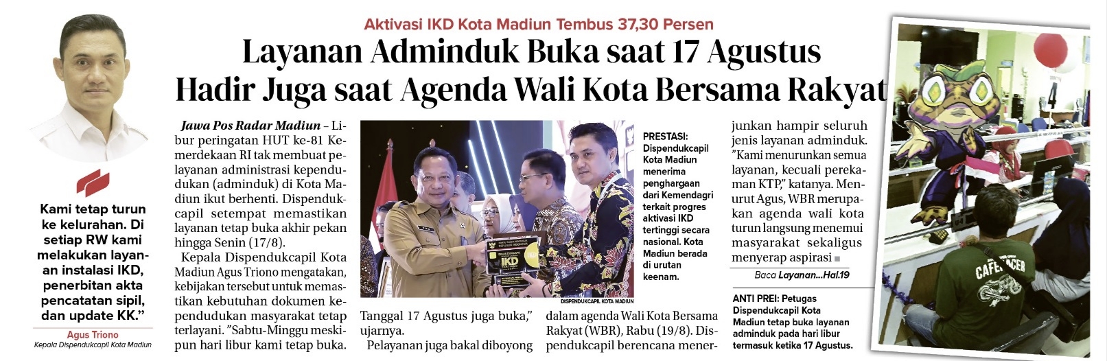 Dokumen IKD Kota Madiun Tembus 37,30 Persen, Masuk Enam Besar Nasional