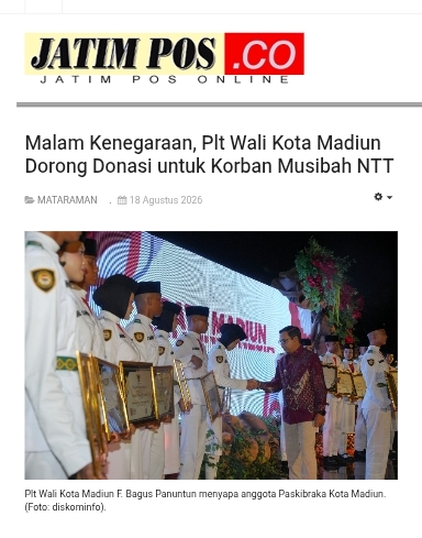 Malam Kenegaraan, Plt Wali Kota Madiun Dorong Donasi untuk Korban Musibah NTT