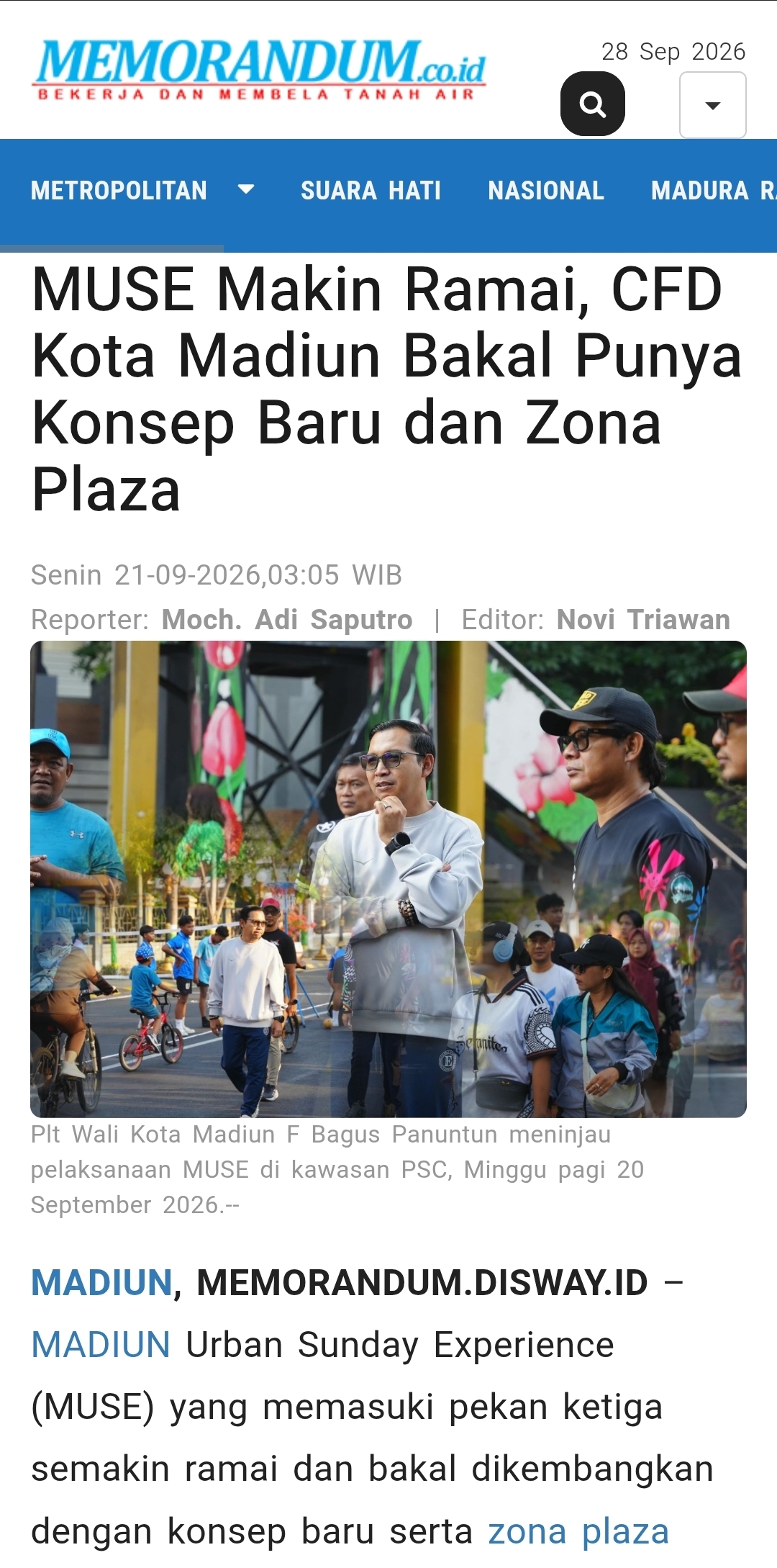 MUSE Makin Ramai, CFD Kota Madiun Bakal Punya Konsep Baru dan Zona Plaza
