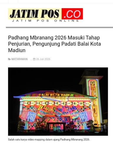 Padhang Mbranang 2026 Masuki Tahap Penjurian, Pengunjung Padati Balai Kota Madiun