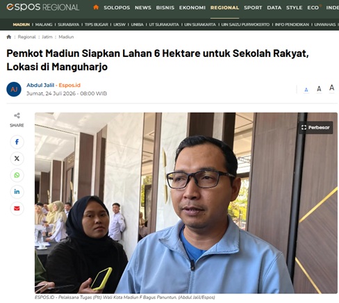 Pemkot Madiun Siapkan Lahan 6 Hektare untuk Sekolah Rakyat, Lokasi di Manguharjo
