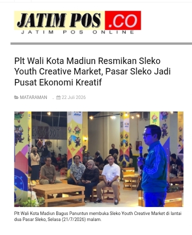 Plt Wali Kota Madiun Resmikan Sleko Youth Creative Market, Pasar Sleko Jadi Pusat Ekonomi Kreatif
