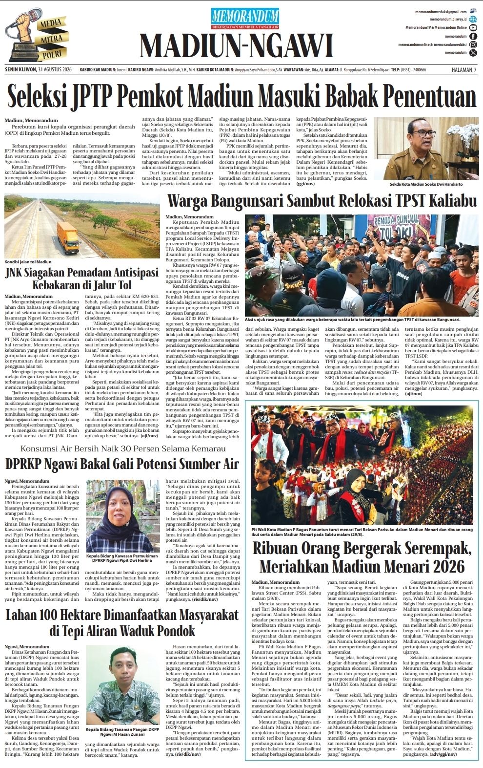 Ribuan Orang Bergerak Serempak, Meriahkan Madiun Menari 2026