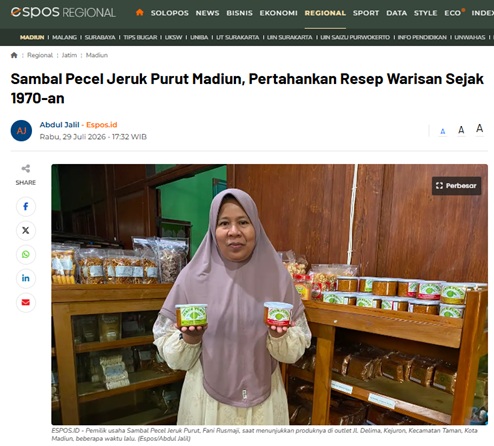 Sambal Pecel Jeruk Purut Madiun, Pertahankan Resep Warisan Sejak 1970-an