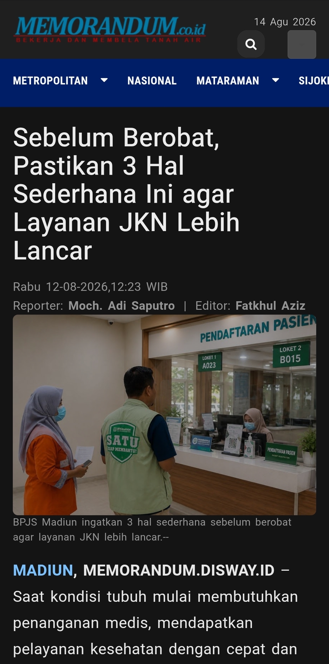 Sebelum Berobat, Pastikan 3 Hal Sederhana Ini agar Layanan JKN Lebih Lancar