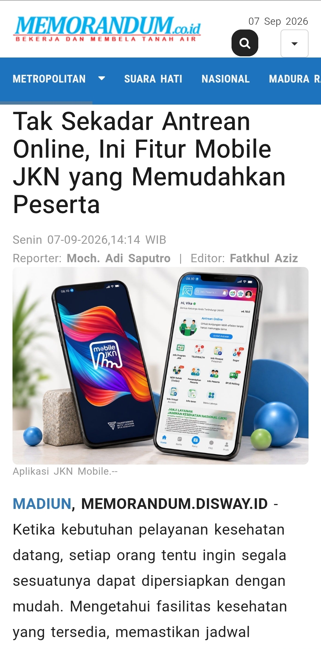 Dokumen Tak Sekadar Antrean Online, Ini Fitur Mobile JKN yang Memudahkan Peserta