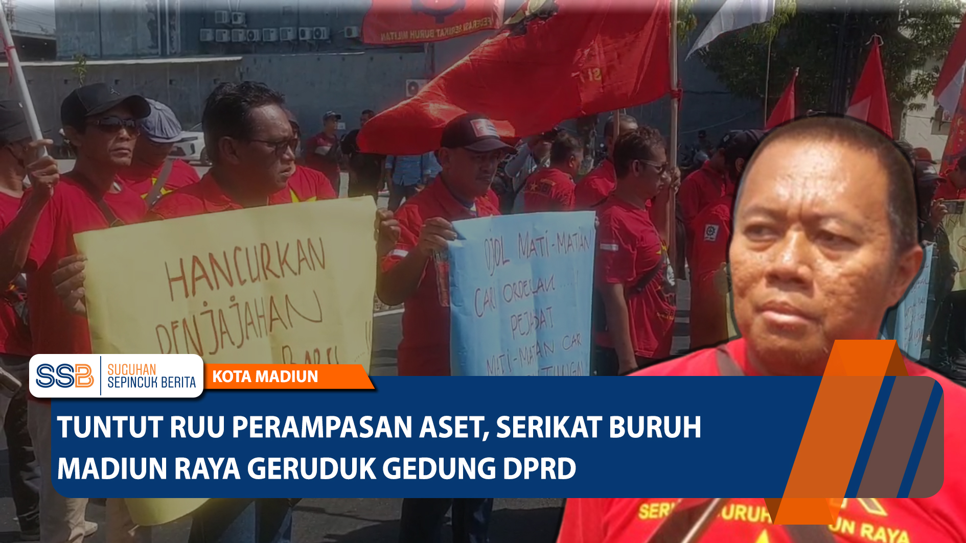 Tuntut RUU Perampasan Aset, Serikat Buruh Madiun Raya Geruduk Gedung DPRD
