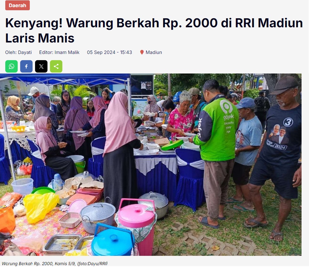 Kenyang! Warung Berkah Rp. 2000 di RRI Madiun Laris Manis