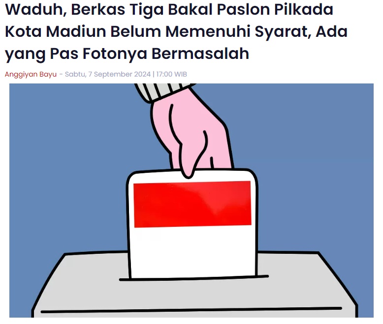 Waduh, Berkas Tiga Bakal Paslon Pilkada Kota Madiun Belum Memenuhi Syarat, Ada yang Pas Fotonya Bermasalah