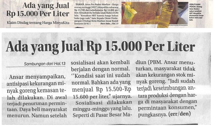 Ada yang Jual Rp 15.000 Per Liter