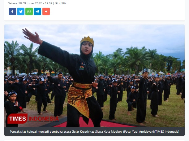 Ribuan Pelajar Suguhkan Pencak Silat Kolosal, Wali Kota Maidi: Madiun Harus Aman