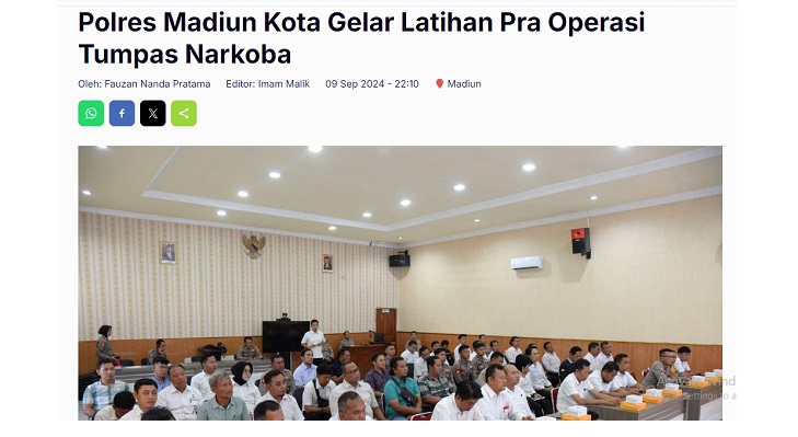 Polres Madiun Kota Gelar Latihan Pra Operasi Tumpas Narkoba
