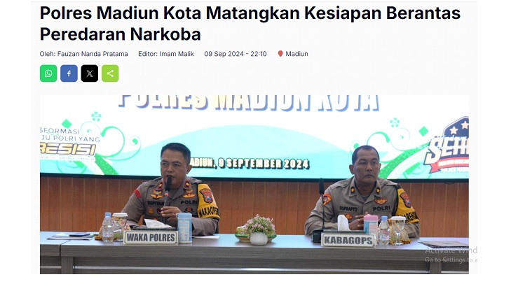Polres Madiun Kota Matangkan Kesiapan Berantas Peredaran Narkoba