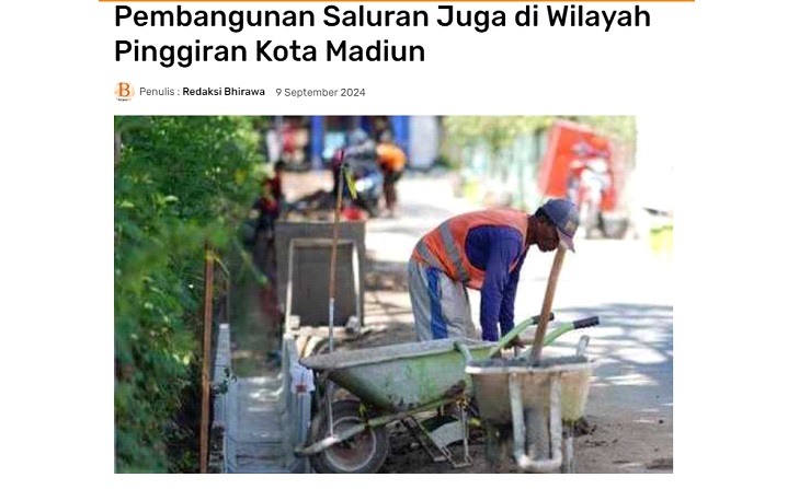 Pembangunan Saluran Juga di Wilayah Pinggiran Kota Madiun