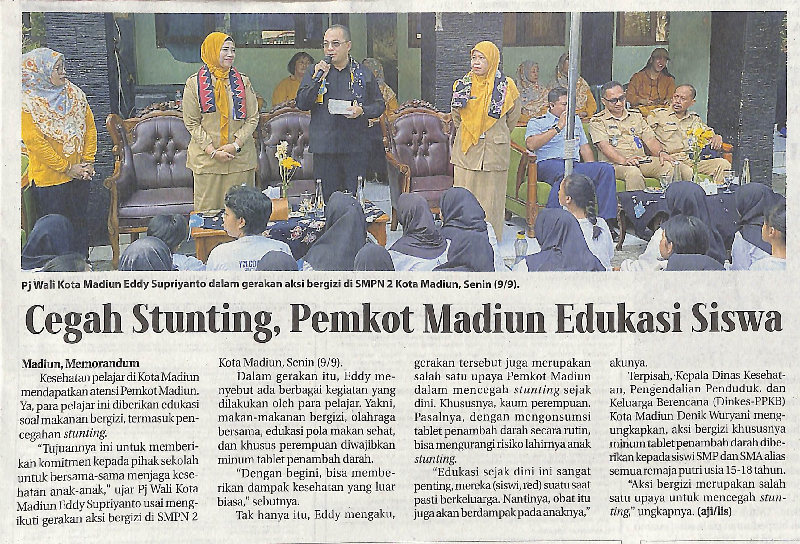 Cegah Stunting, Pemkot Madiun Edukasi Siswa
