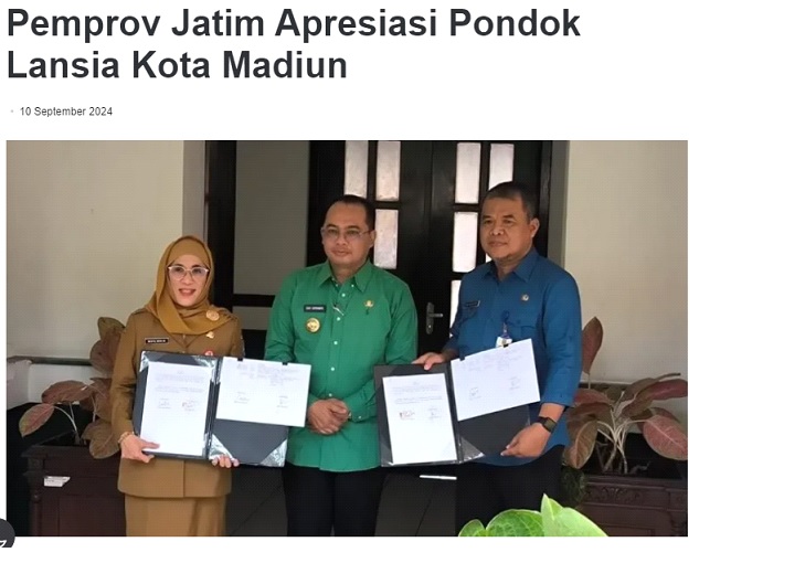 Pemprov Jatim Apresiasi Pondok Lansia Kota Madiun