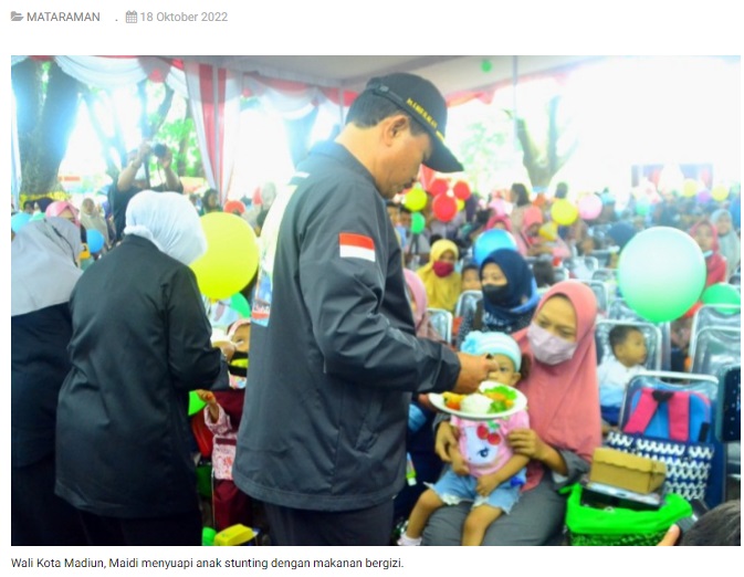Wali Kota Madiun Targetkan Angka Stunting Terendah Se - Jatim