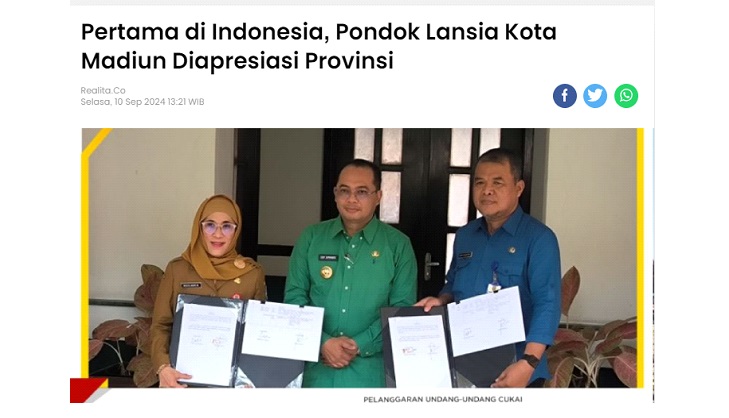 Pertama di Indonesia, Pondok Lansia Kota Madiun Diapresiasi Provinsi