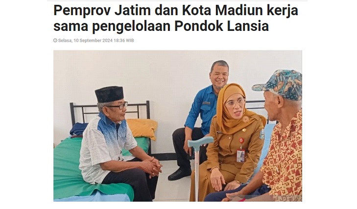 Pemprov Jatim dan Kota Madiun kerja sama pengelolaan Pondok Lansia