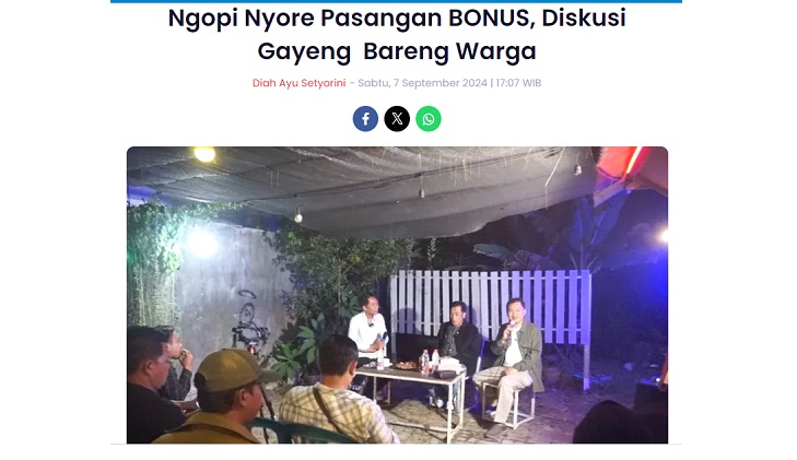 Ngopi Nyore Pasangan BONUS, Diskusi Gayeng  Bareng Warga