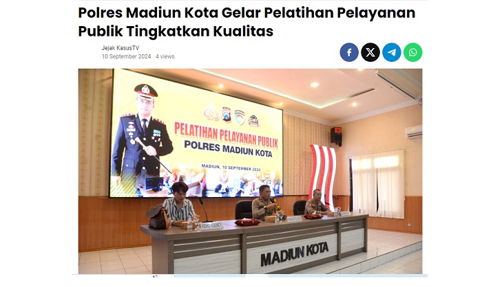 Polres Madiun Kota Gelar Pelatihan Pelayanan Publik Tingkatkan Kualitas