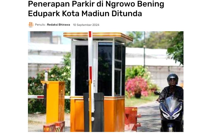 Penerapan Parkir di Ngrowo Bening Edupark Kota Madiun Ditunda