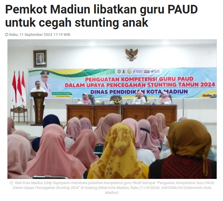 Pemkot Madiun libatkan guru PAUD untuk cegah stunting anak