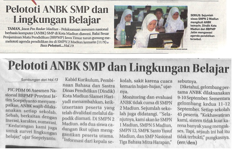 Pelototi ANBK SMP dan Lingkungan Belajar