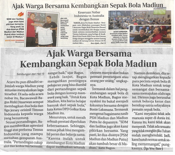 Ajak Warga Bersama Kembangkan Sepak Bola Madiun