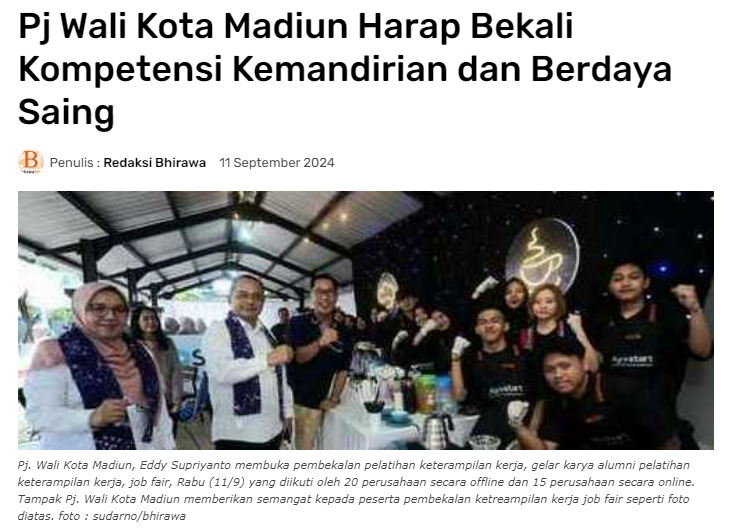 Pj Wali Kota Madiun Harap Bekali Kompetensi Kemandirian dan Berdaya Saing
