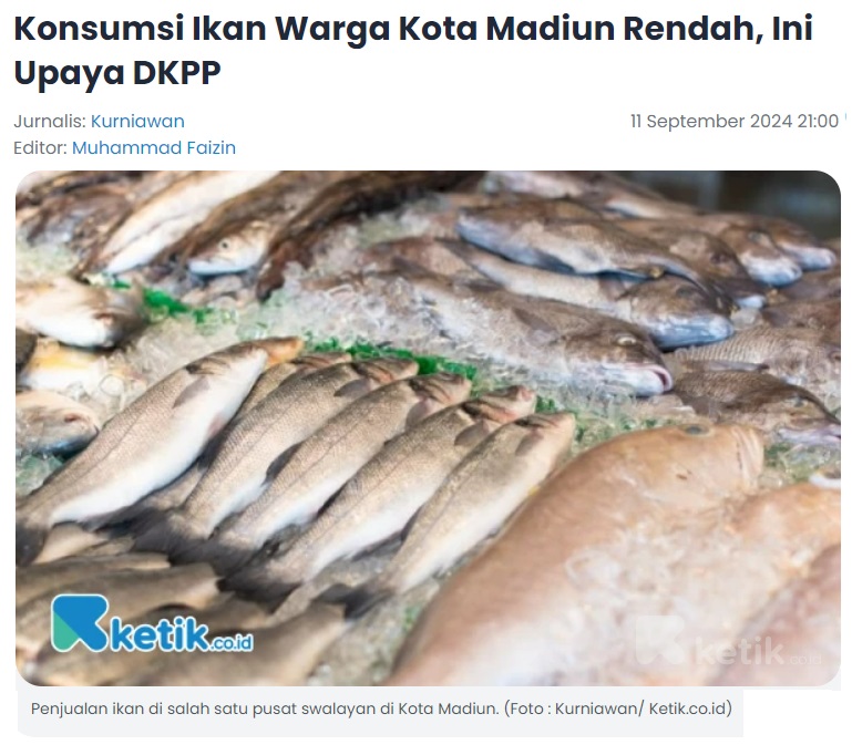Konsumsi Ikan Warga Kota Madiun Rendah, Ini Upaya DKPP