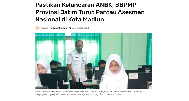 Pastikan Kelancaran ANBK, BBPMP Provinsi Jatim Turut Pantau Asesmen Nasional di Kota Madiun
