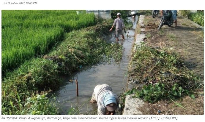 Antisipasi Banjir, Petani di Madiun Gotong-Royong Bersihkan Saluran Irigasi