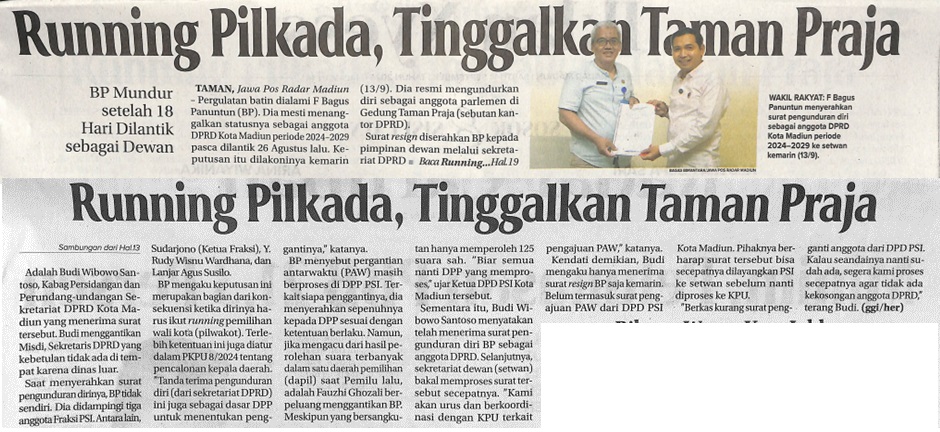 Running Pilkada, Tinggalkan Taman Praja