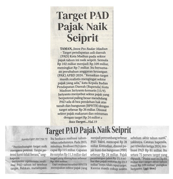 Target PAD Pajak Naik Seuprit