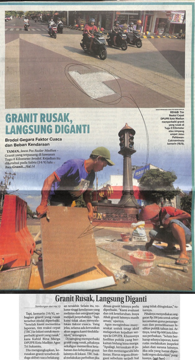 Granit Rusak, Langsung Diganti