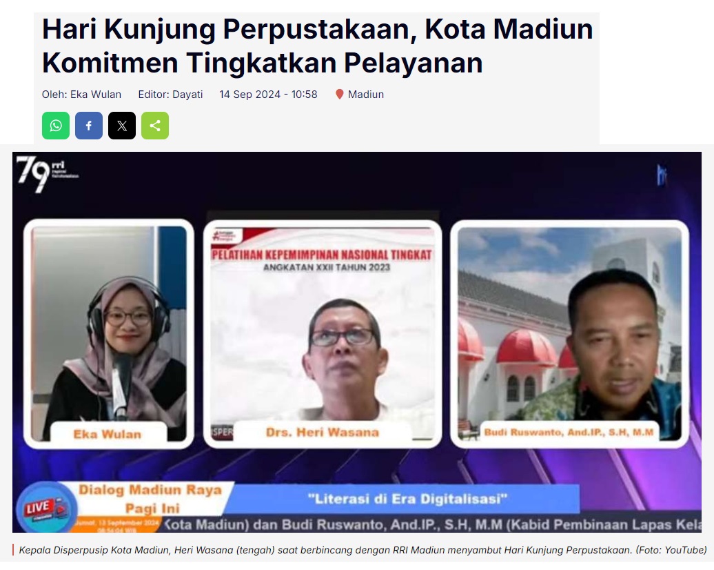 Hari Kunjungan Perpustakaan, Kota Madiun Komitmen Tingkatkan Pelayanan