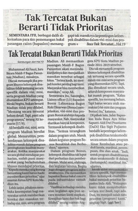 Tak Tercatat Bukan Berarti Tidak Prioritas