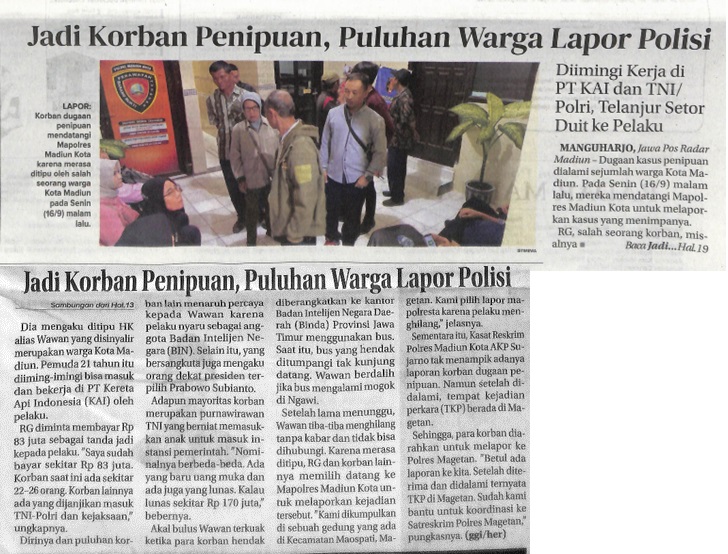 Jadi Korban Penipuan, Puluhan Warga Lapor Polisi