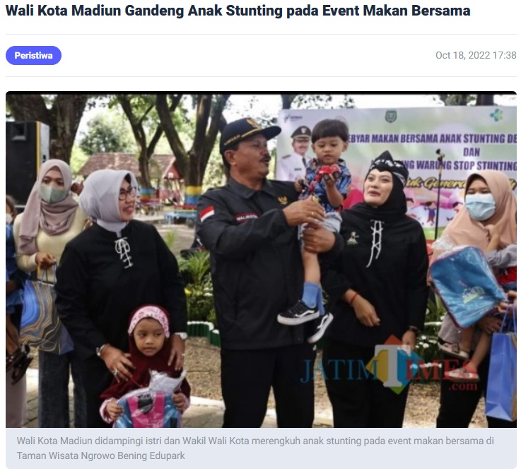 Wali Kota Madiun Gandeng Anak Stunting pada Event Makan Bersama