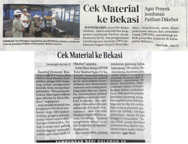 Cek Material ke Bekasi