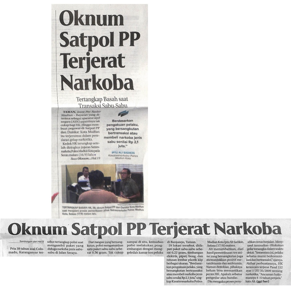 Oknum Satpol PP Terjerat Narkoba, Tertangkap Basah saat Transaksi Sabu-Sabu