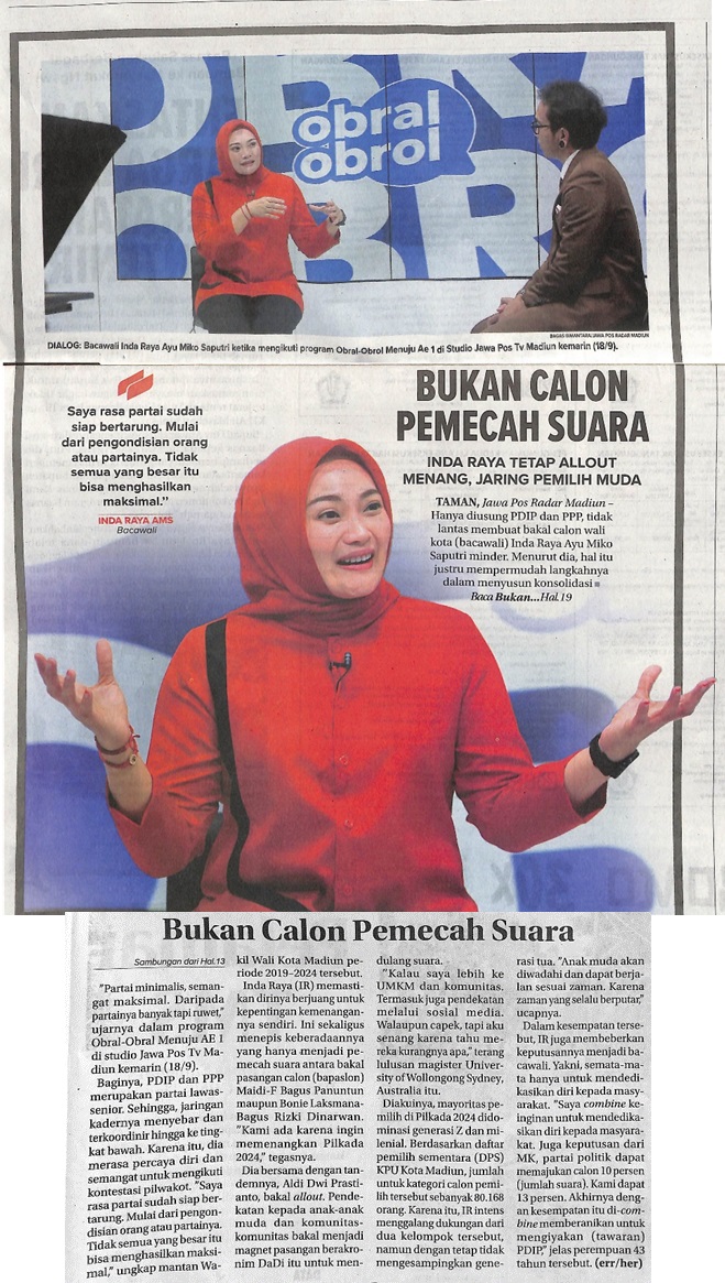Bukan Calon Pemecah Suara, Inda Raya Tetap All Out Menang, Jaring Pemilih Muda