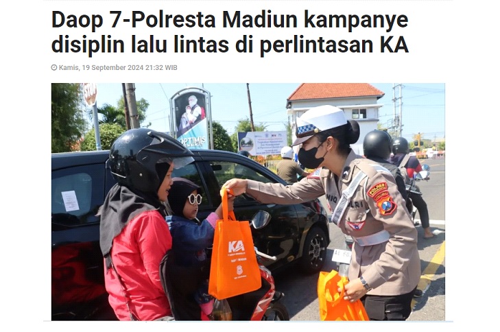 Daop 7-Polresta Madiun kampanye disiplin lalu lintas di perlintasan KA