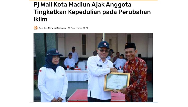 Pj Wali Kota Madiun Ajak Anggota Tingkatkan Kepedulian pada Perubahan Iklim