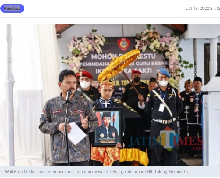 Wali Kota Madiun Pimpin Prosesi Pemindahan Makam Pendiri IKSPI Kera Sakti Peristiwa