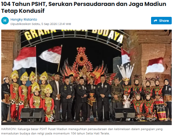 104 Tahun PSHT, Serukan Persaudaraan dan Jaga Madiun Tetap Kondusif