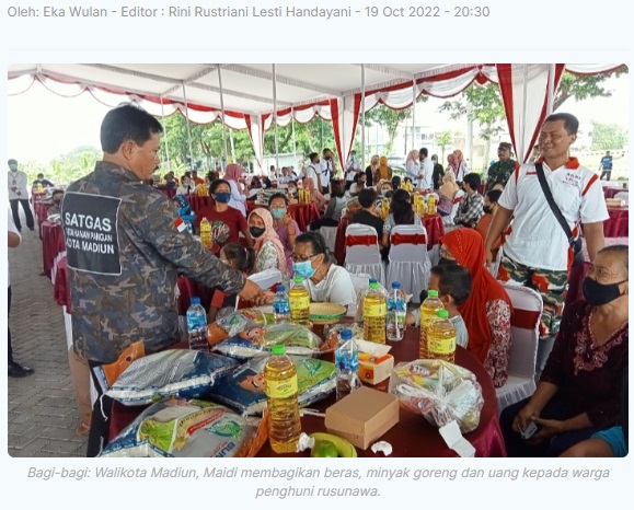 Warga Rusunawa Kota Madiun Dapat Berkah Sembako dari Pemkot